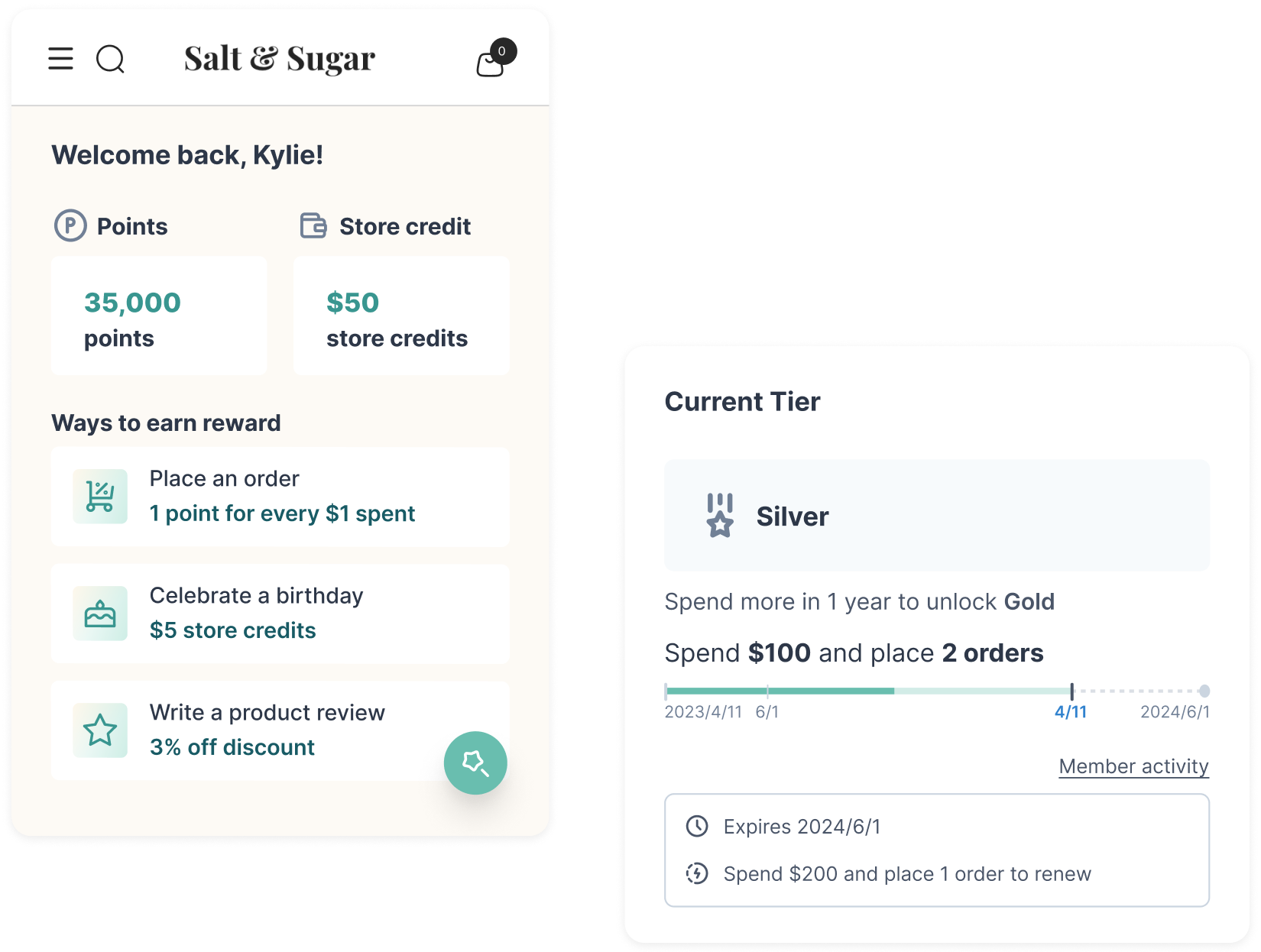 Loyalty Program Hero Section